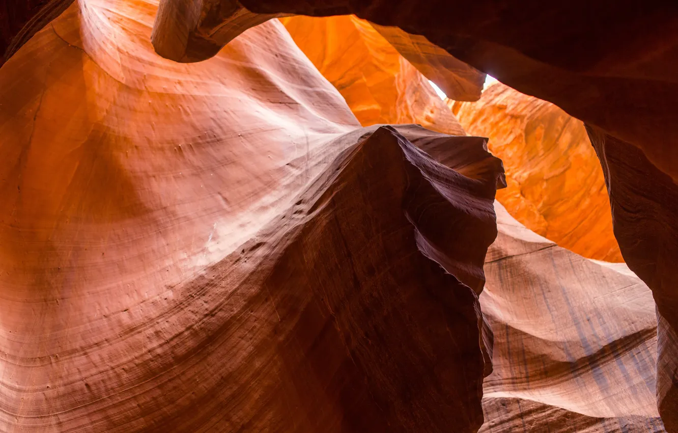 Photo wallpaper light, canyon, AZ, USA, America, relief, Antelope canyon