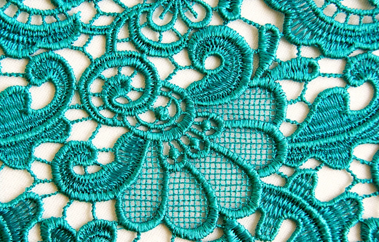 Photo wallpaper pattern, texture, ornament, lace, guipure, Aqua, silk thread, floral motif