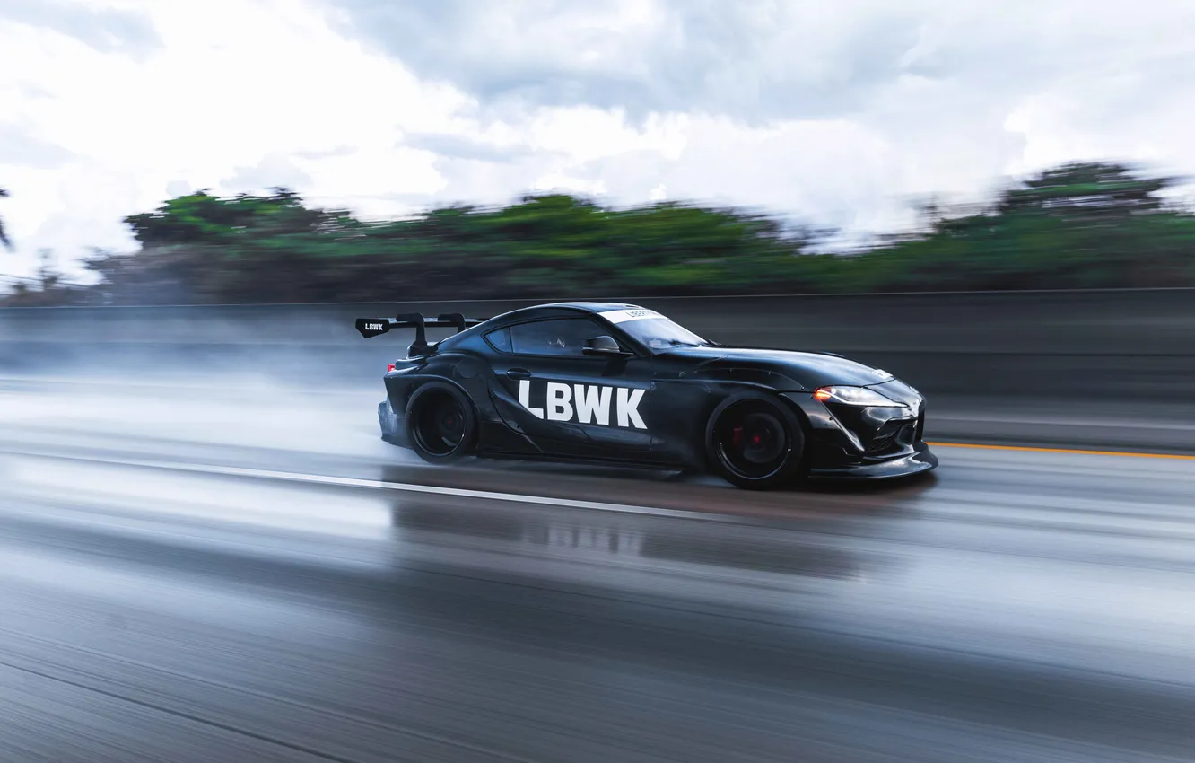 Photo wallpaper car, Toyota, Supra, Liberty Walk, A90