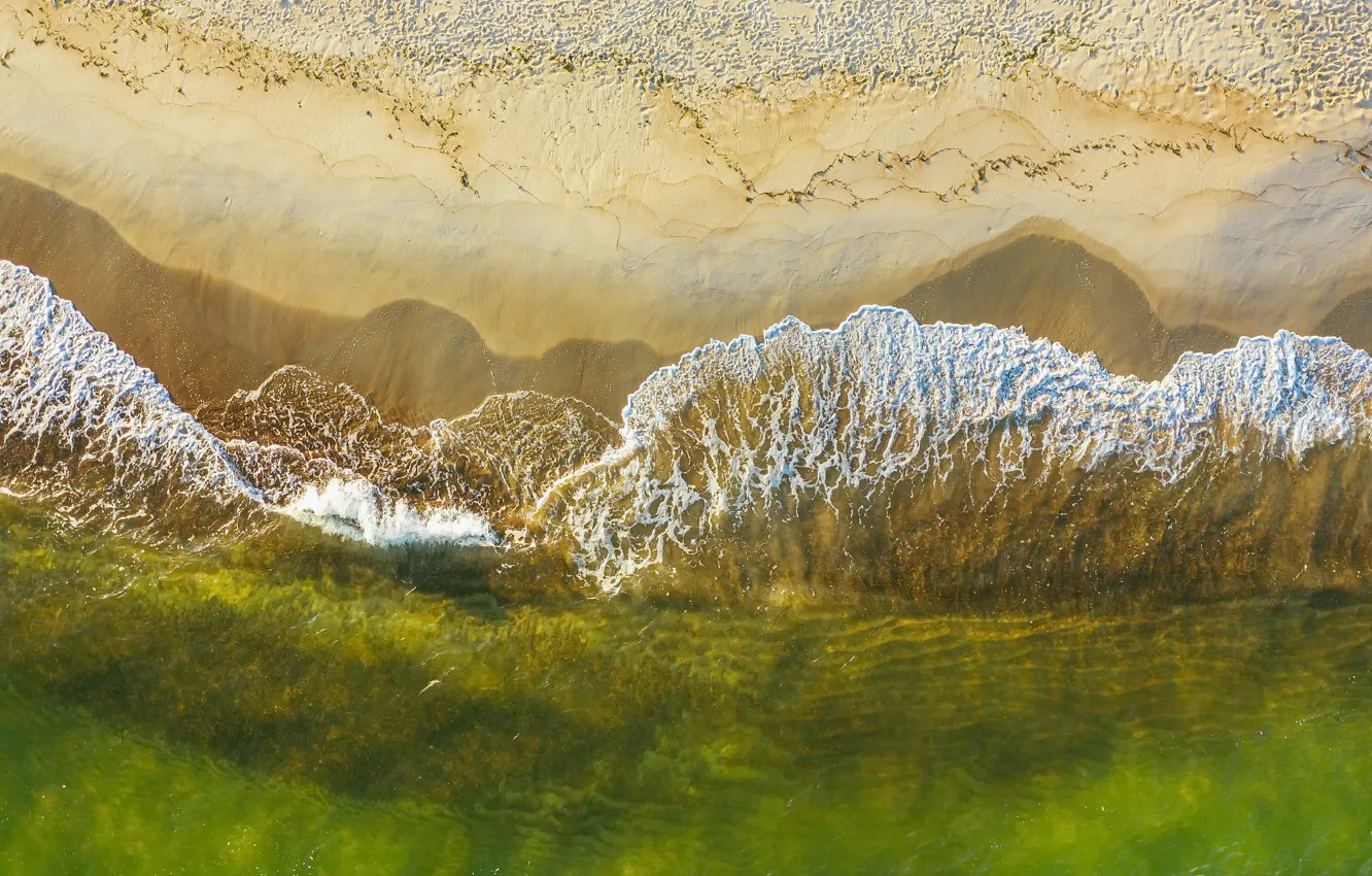 Photo wallpaper sea, shore, wave