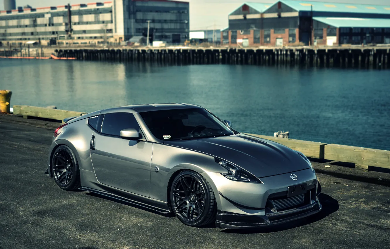 Photo wallpaper silver, Nissan, sports car, metallic, Nissan, 370z, JDM