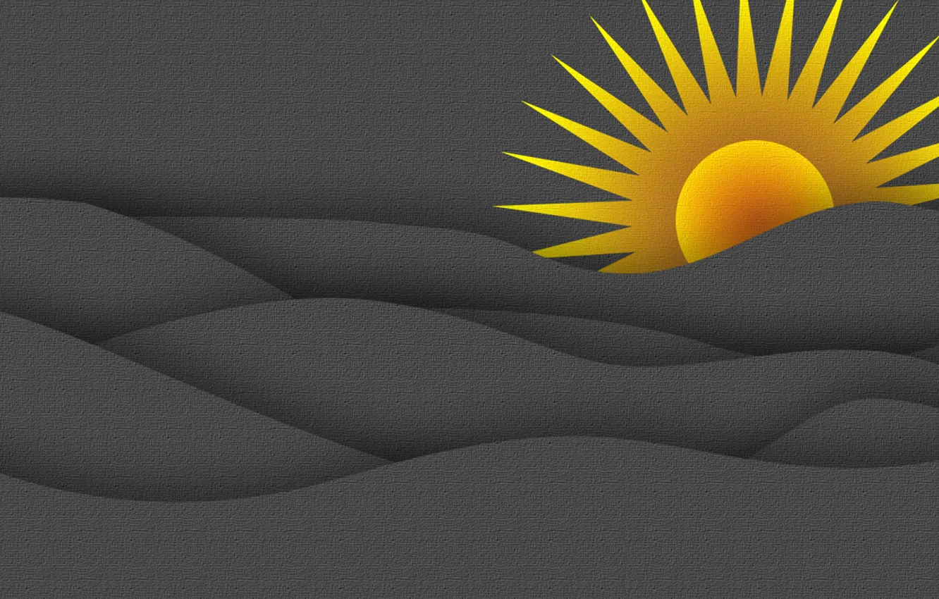 Photo wallpaper wave, the sun, abstraction