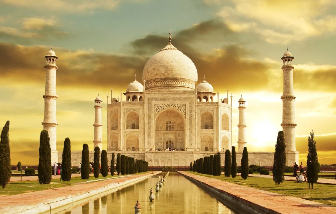 Photo wallpaper Taj Mahal, River, Yamuna, Agra, India