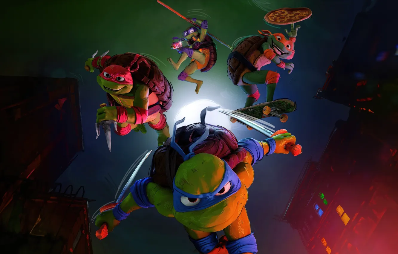 Photo wallpaper cartoon, TMNT, The Mutant Ninja Turtles, Teenage Mutant Ninja Turtles Mutant Mayhem