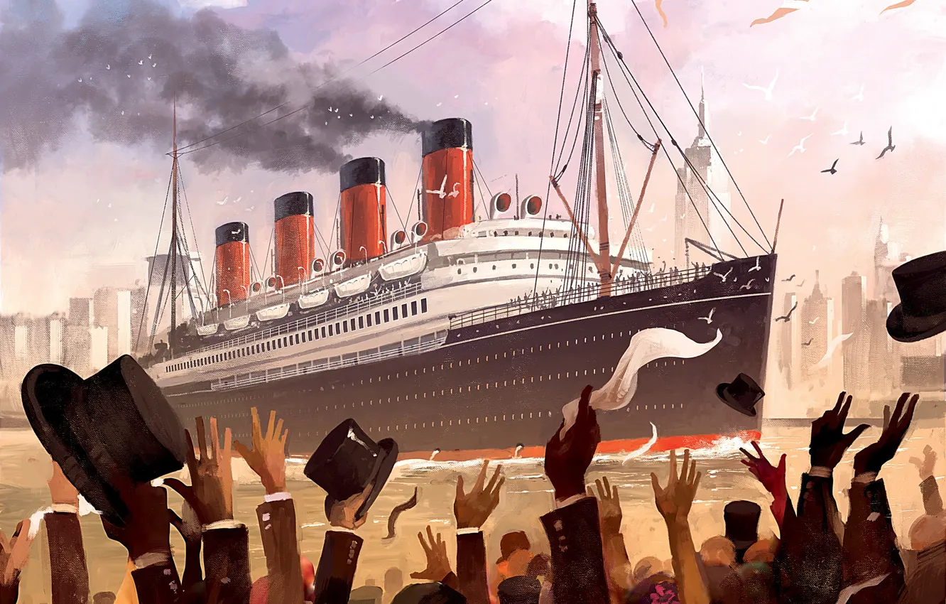 Photo wallpaper Figure, People, Art, Art, Titanic, Illustration, RMS Titanic, Game Art