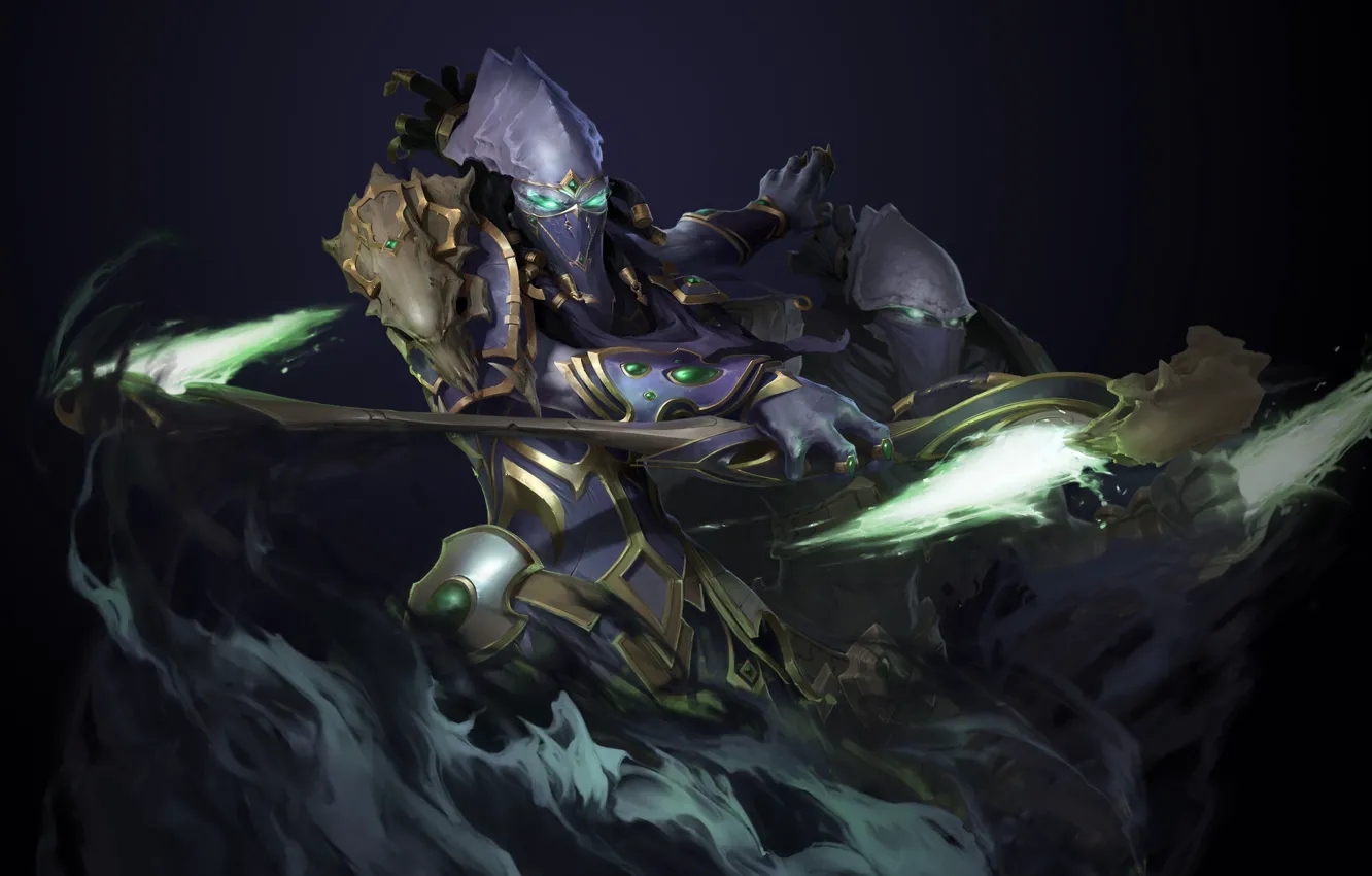 Photo wallpaper fiction, dark, art, starcraft, starcraft 2, Blizzard, characters, protoss