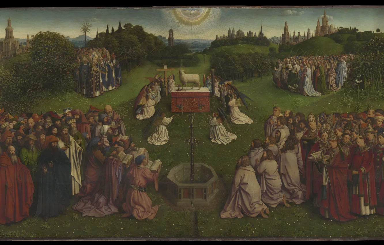 Photo wallpaper angel, the altar, Holy, The lamb