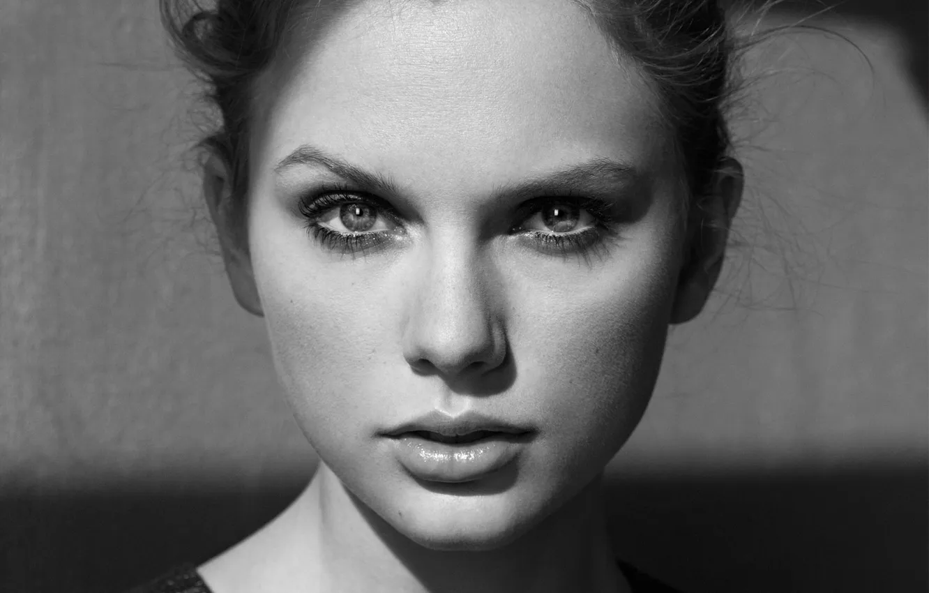 Photo wallpaper girl, portrait, black and white, singer, Taylor Swift, Taylor swift