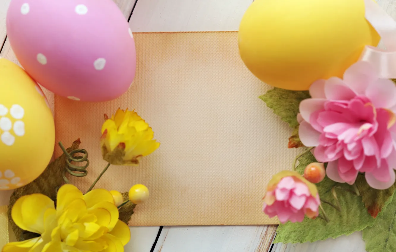 Photo wallpaper flowers, eggs, Easter, Easter, in the spring