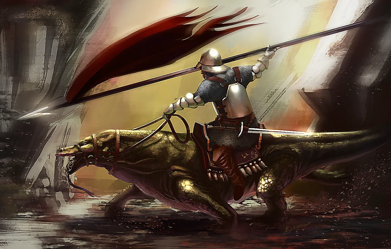 Wallpaper dragon, warrior, peak, Dragon Rider Knight for mobile and ...