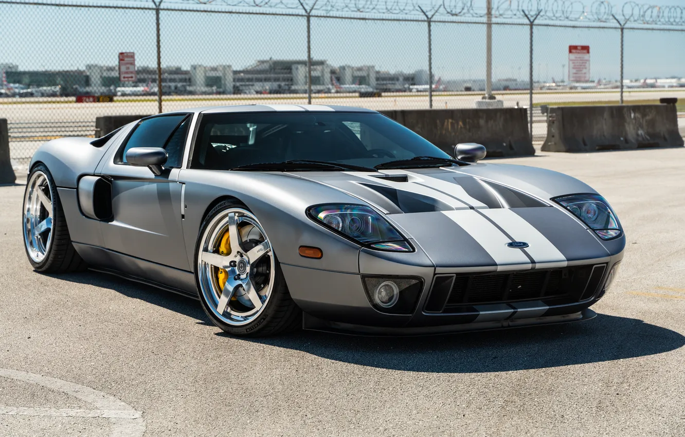 Photo wallpaper Ford, Ford GT, Side, Silver, Sportcar