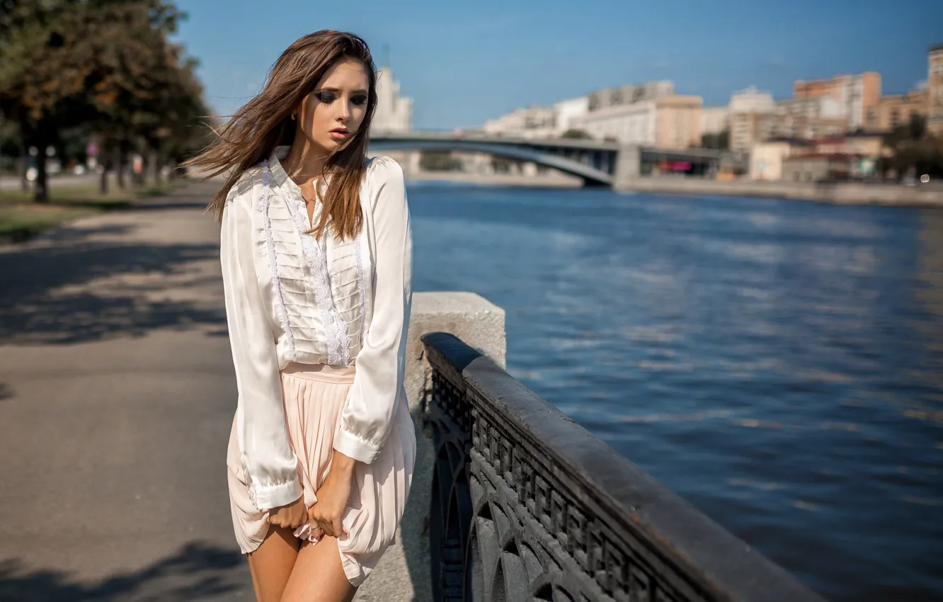 Photo wallpaper water, skirt, Girl, legs, Disha Shemetova, Katherine Monich
