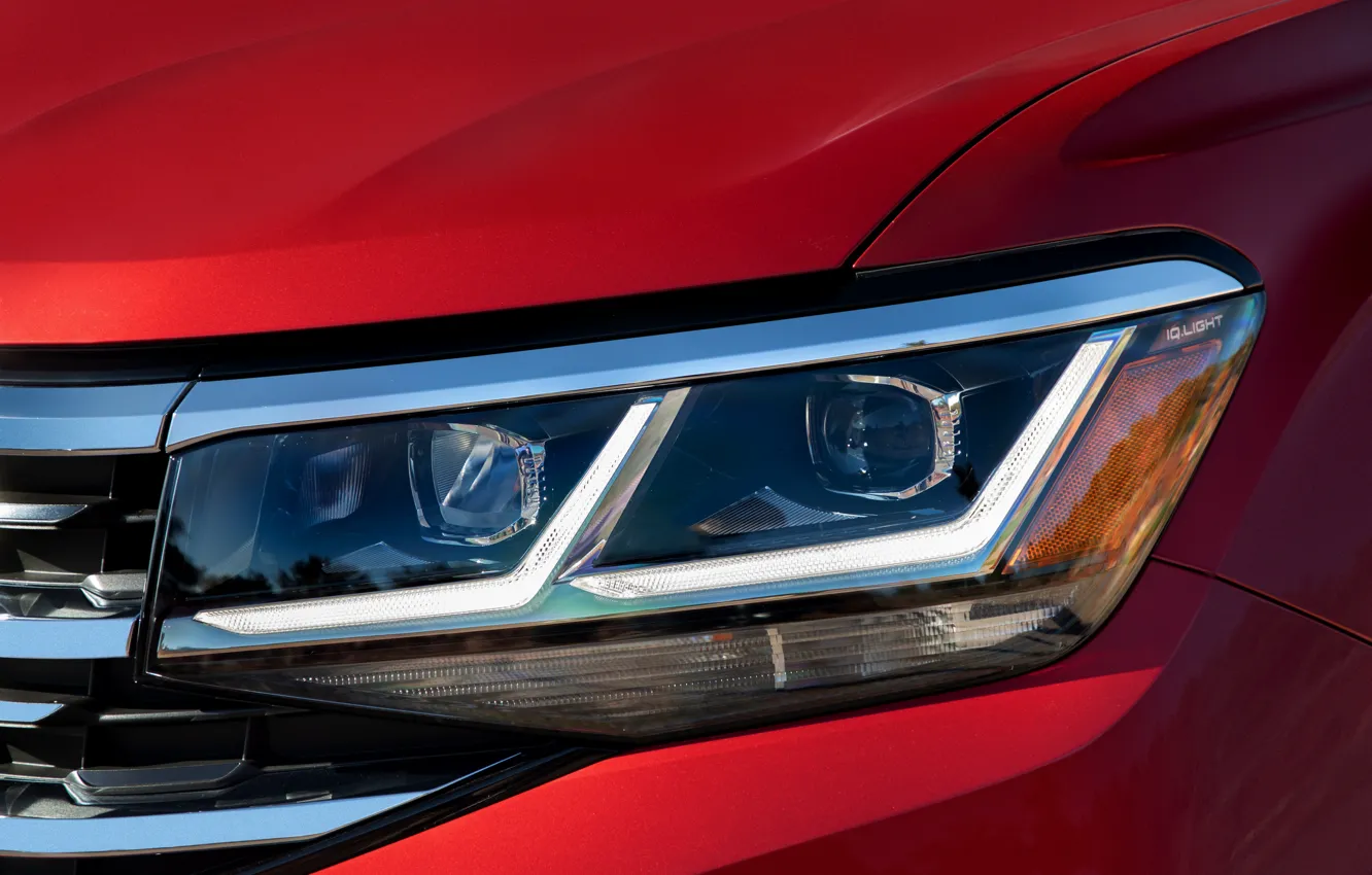 Photo wallpaper red, lights, Volkswagen, SUV, Atlas, 2020