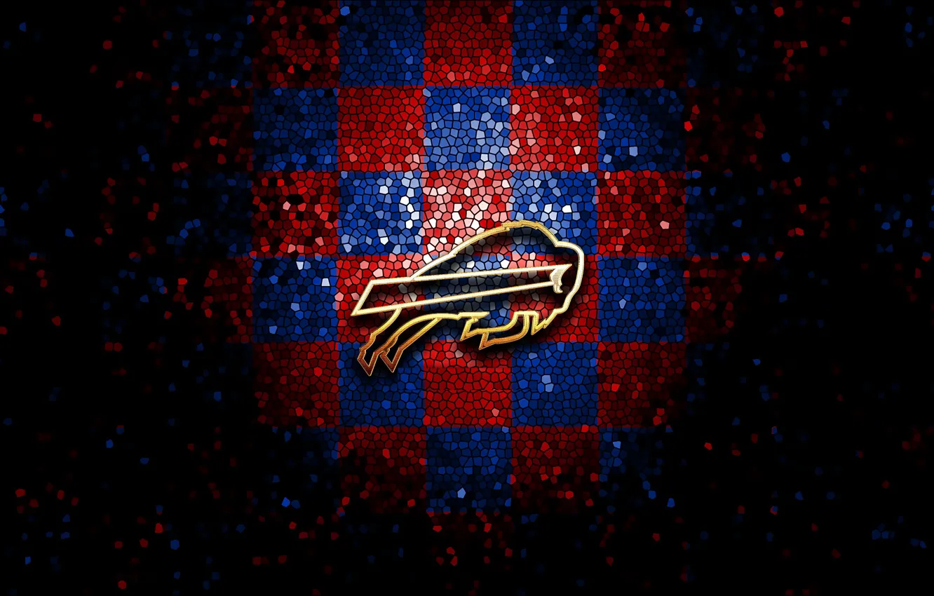 Photo wallpaper wallpaper, logo, Sport, nfl, glitter, checkered, Buffalo Bills