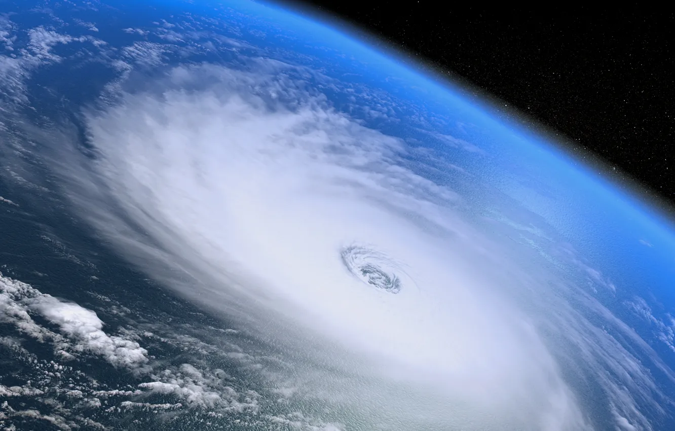 Photo wallpaper earth, blue, crash, atmosphere, hurricane, disaster, catastrophe, flood