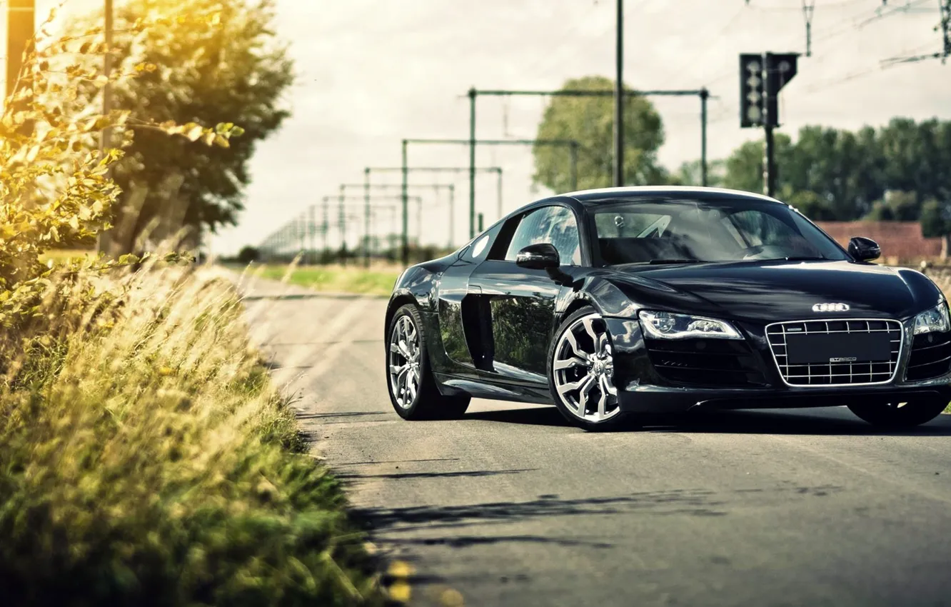 Photo wallpaper car, machine, car, Audi R8 Black