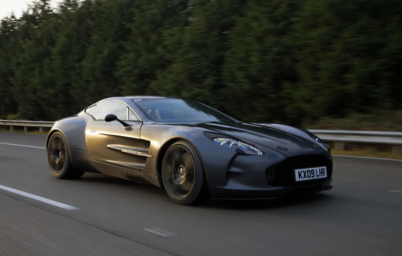 Photo wallpaper road, auto, Aston Martin, One-77