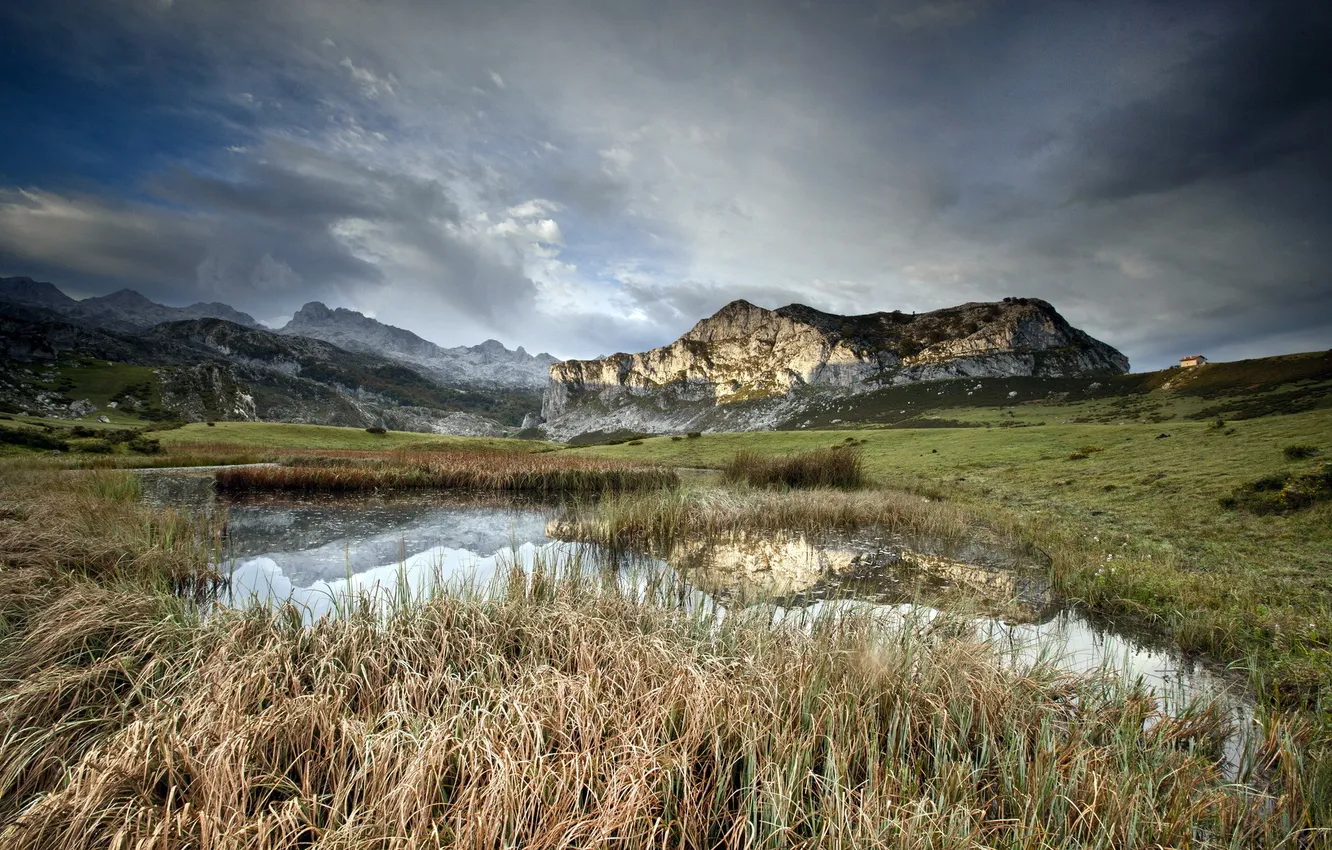 Photo wallpaper landscape, mountains, river