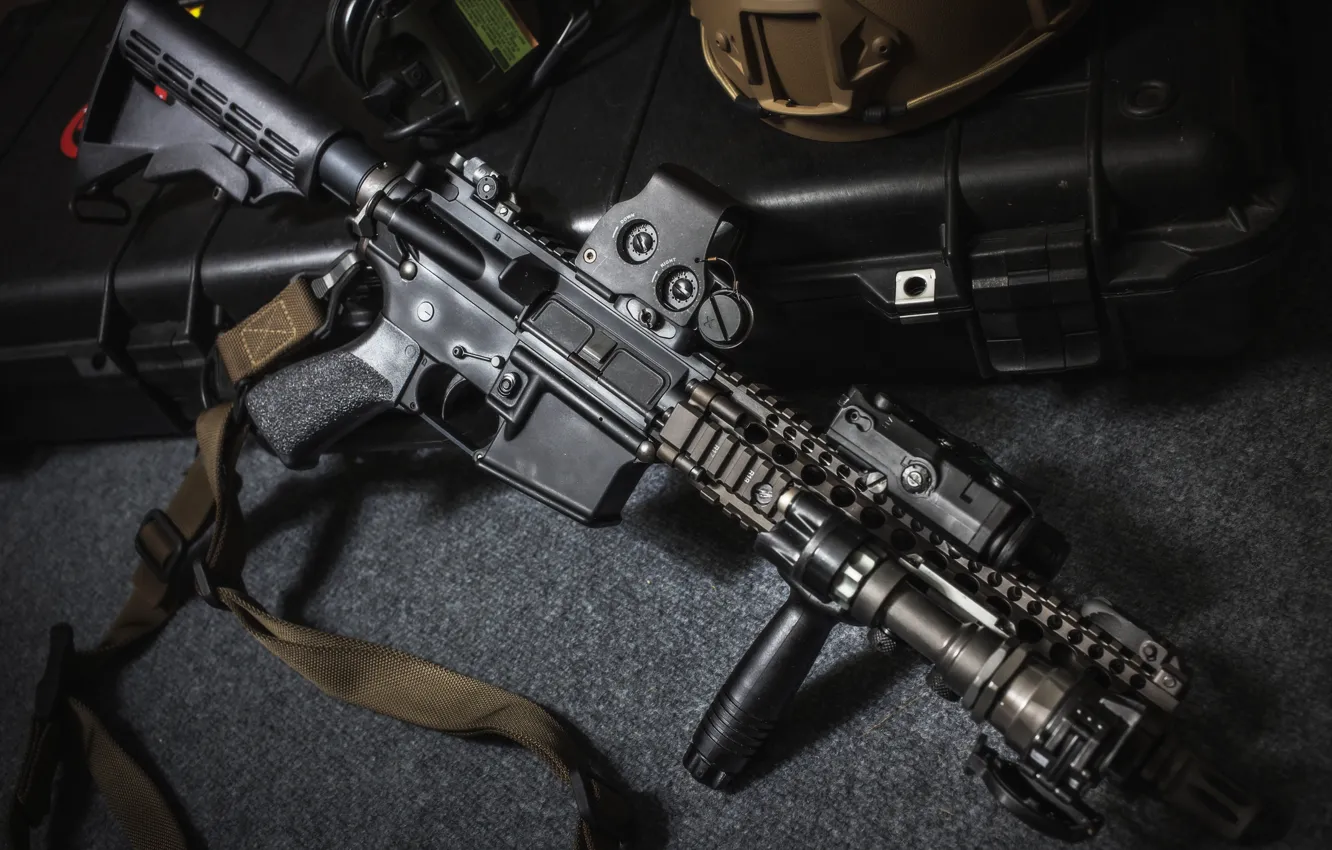 Photo wallpaper accessories, assault rifle, military equipment
