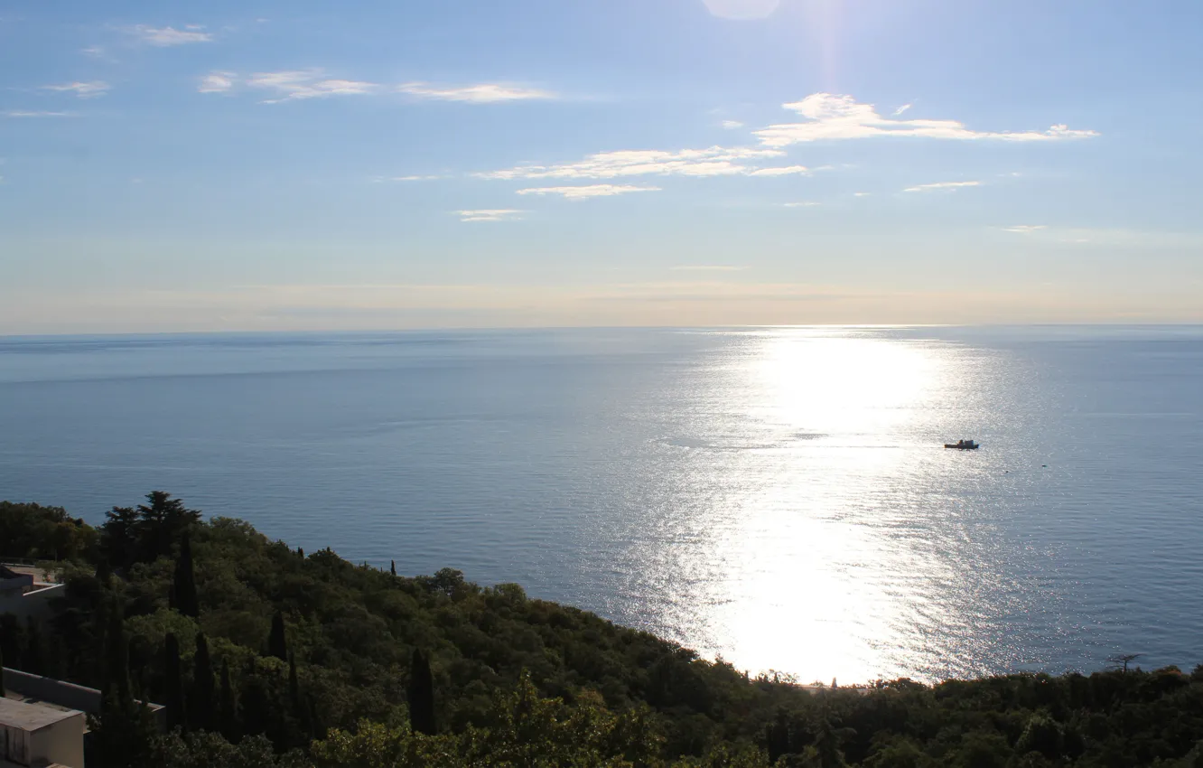 Photo wallpaper sea, the sky, the sun