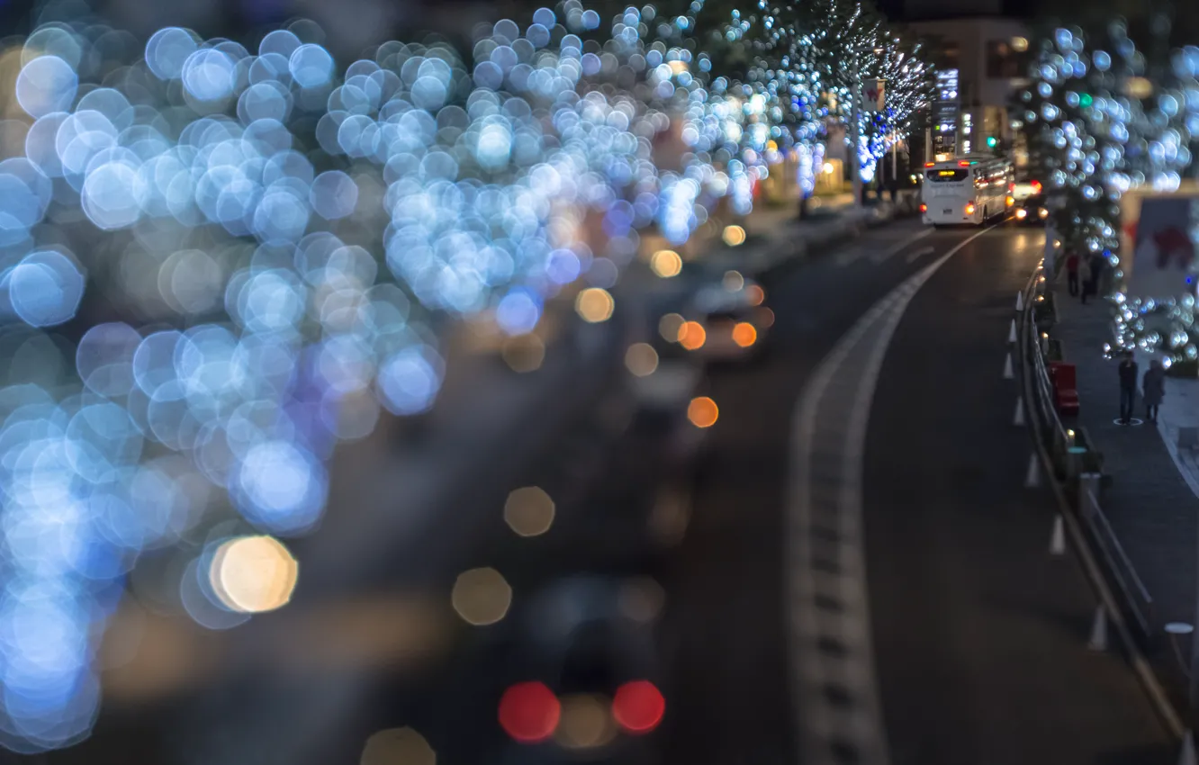 Photo wallpaper bokeh, cityscapes, Takashi Kitajima, Tokio. night