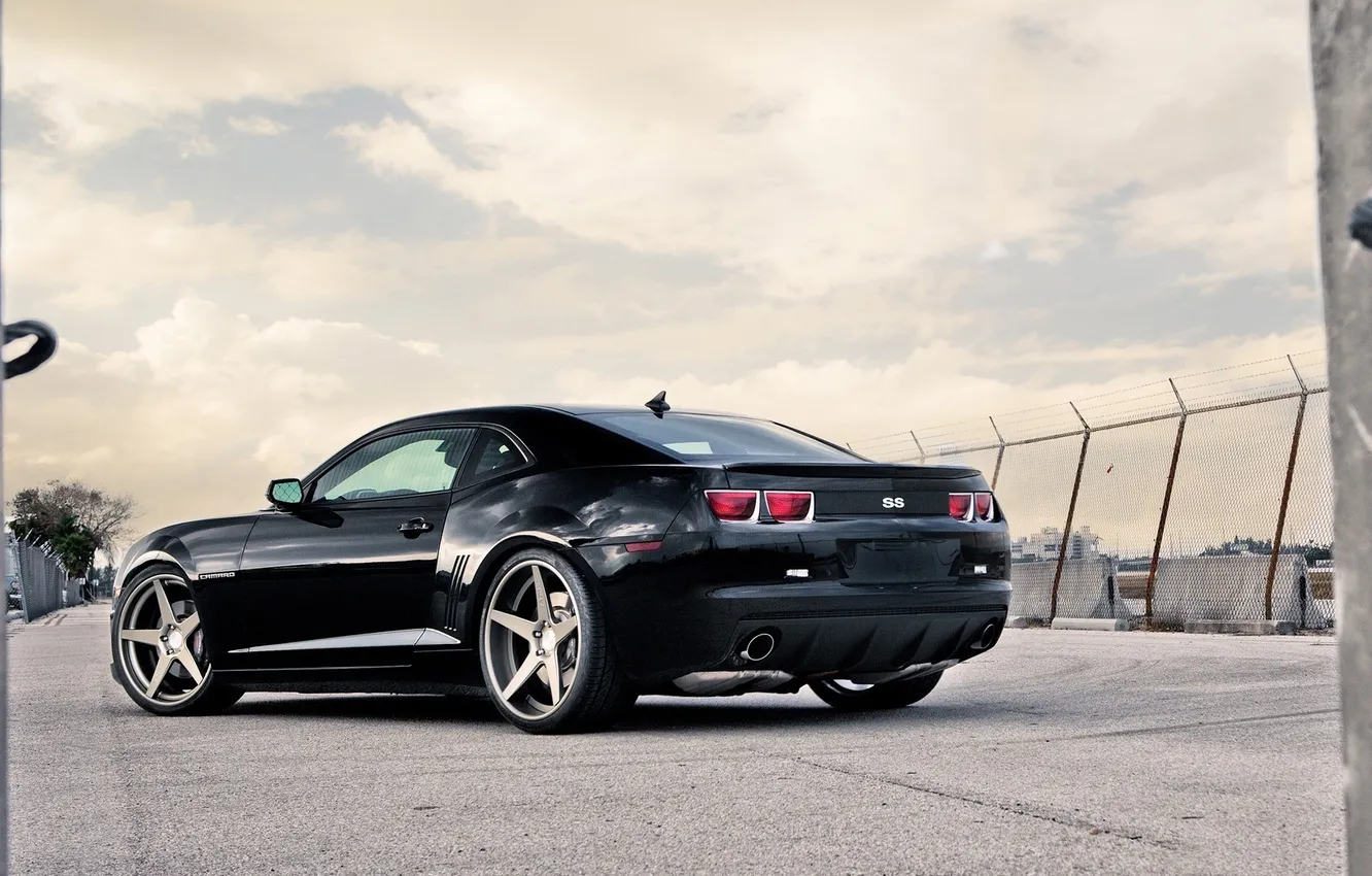 Photo wallpaper black, Chevrolet, Camaro, Chevrolet, muscle car, black, Camaro