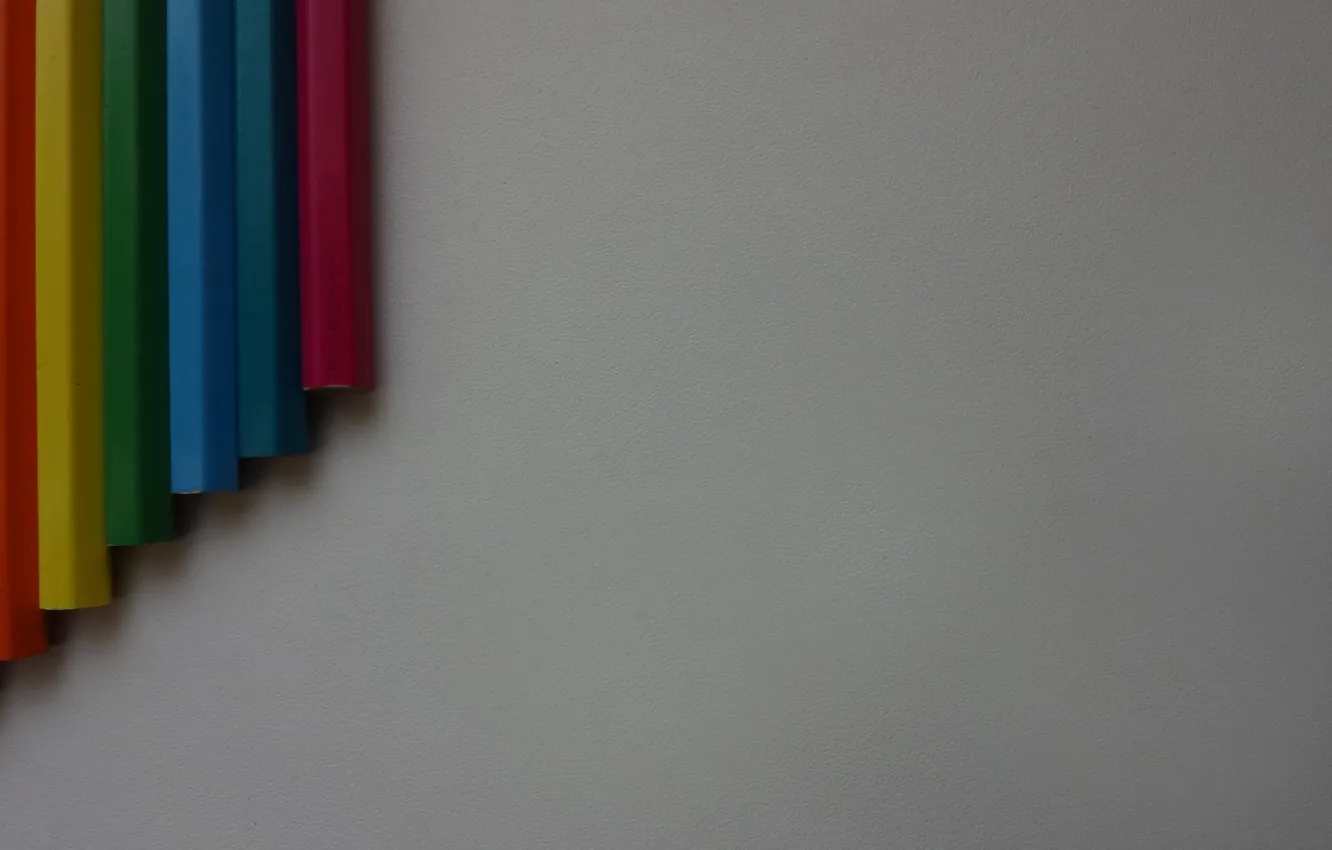 Photo wallpaper color, macro, rainbow, minimalism, Pencils, pencil, all