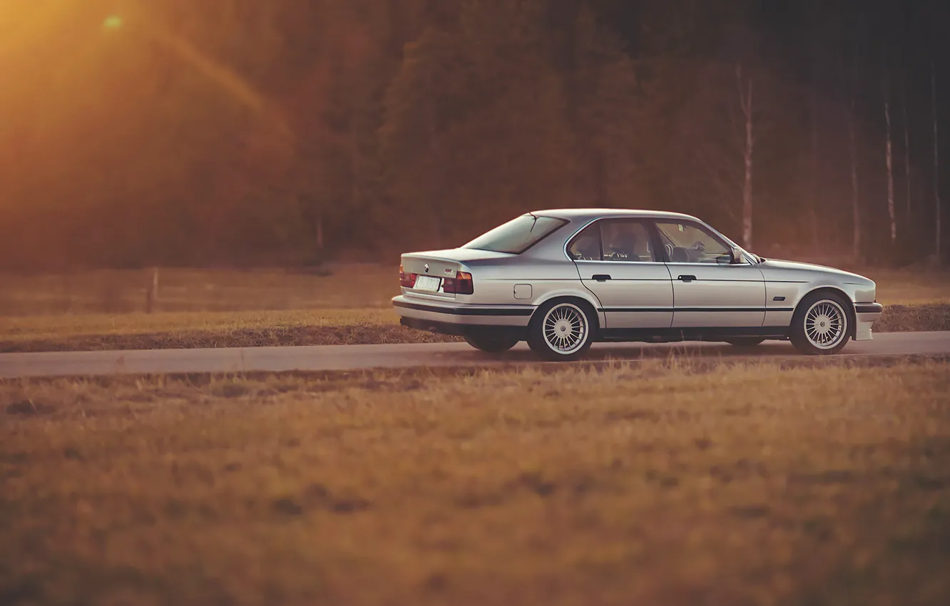 Photo wallpaper Road, BMW, BMW, E34, Alpina, B10, Bi-turbo