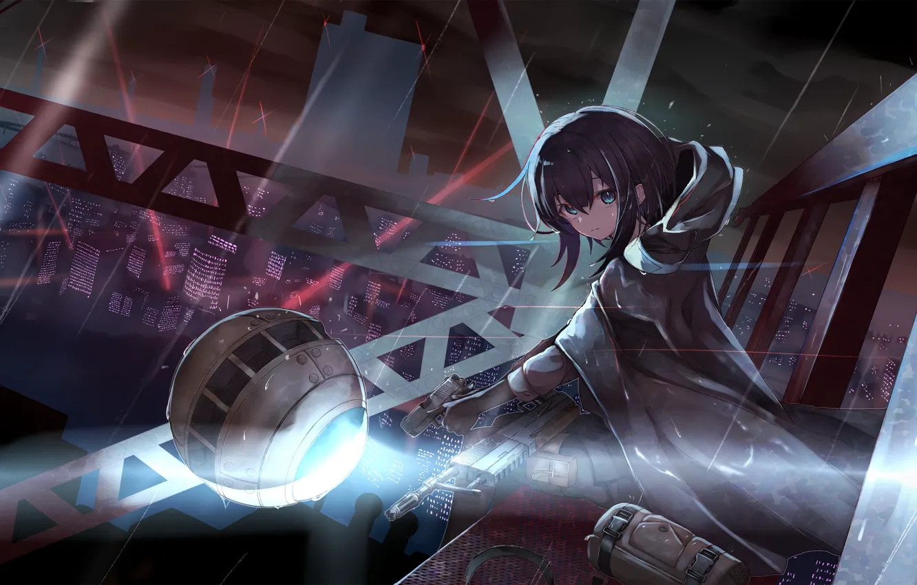 Photo wallpaper girl, art, iron