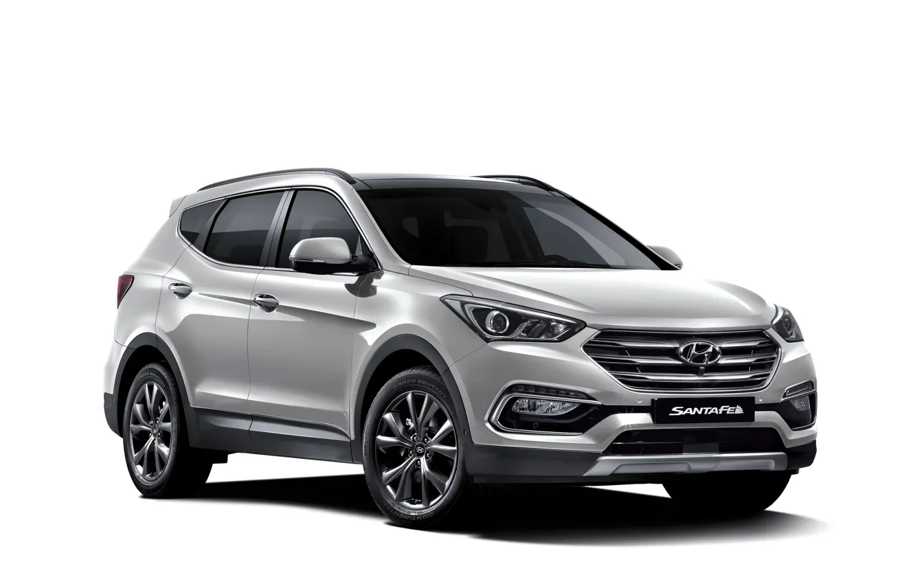 Photo wallpaper white background, Hyundai, Santa Fe, Hyundai, Santa Fe