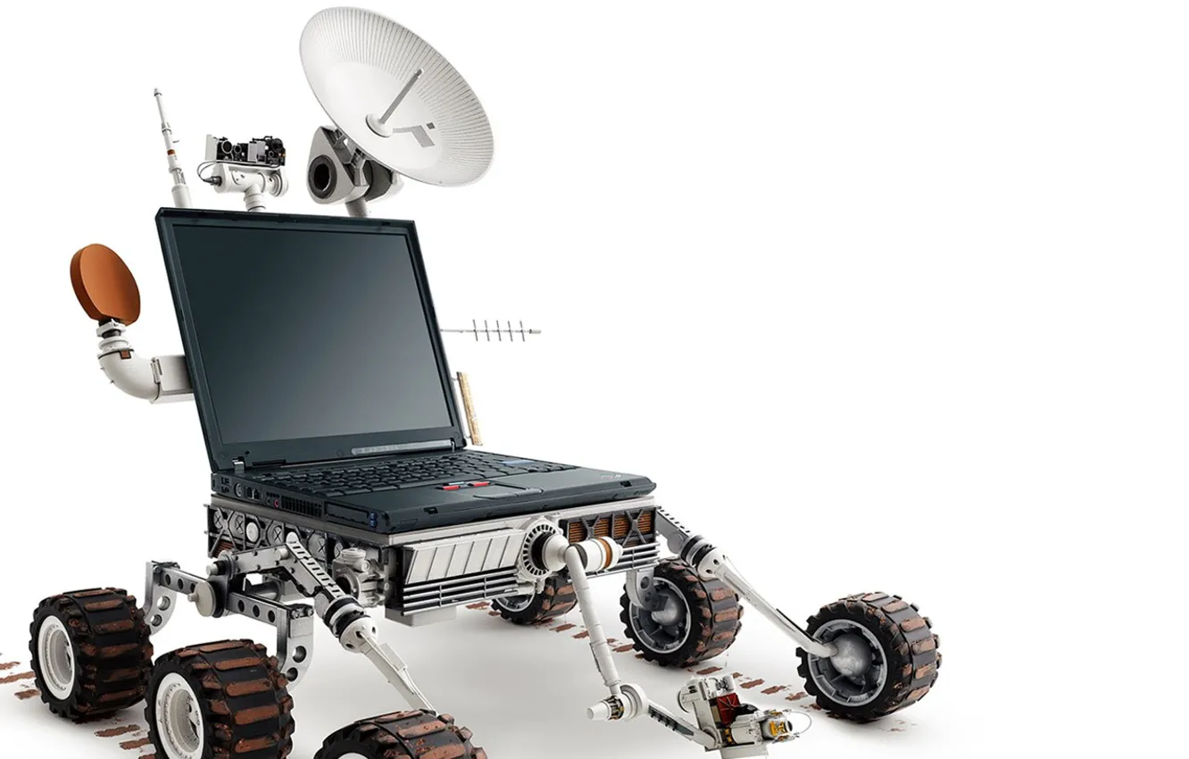 Photo wallpaper white, laptop, Rover