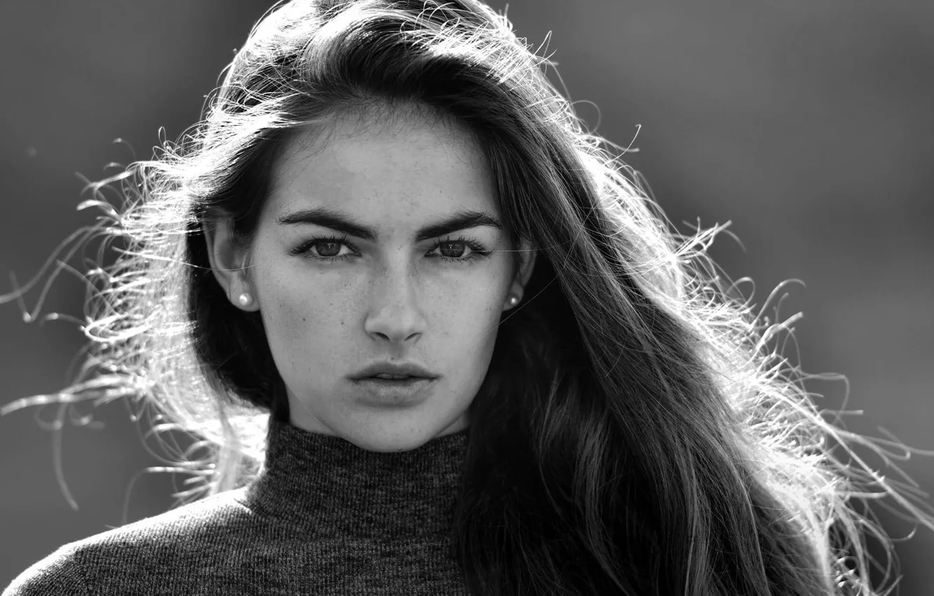 Photo wallpaper look, girl, the sun, background, model, portrait, makeup, hairstyle