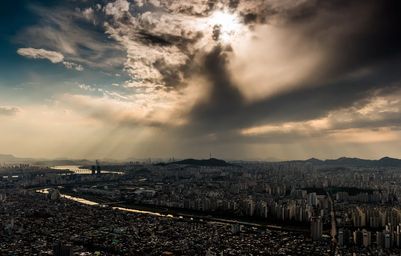 Photo wallpaper the sky, night, Seoul