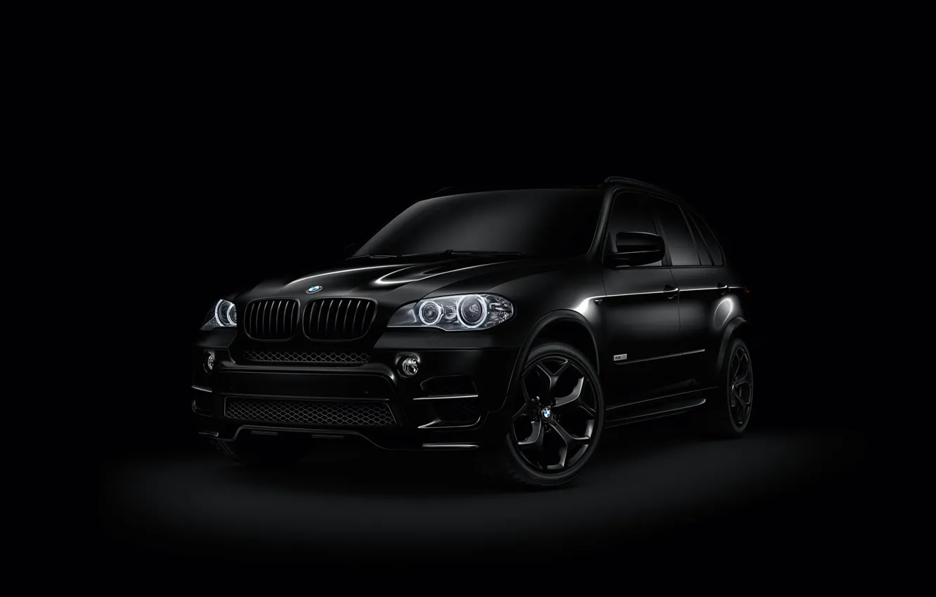 Photo wallpaper black, BMW, car