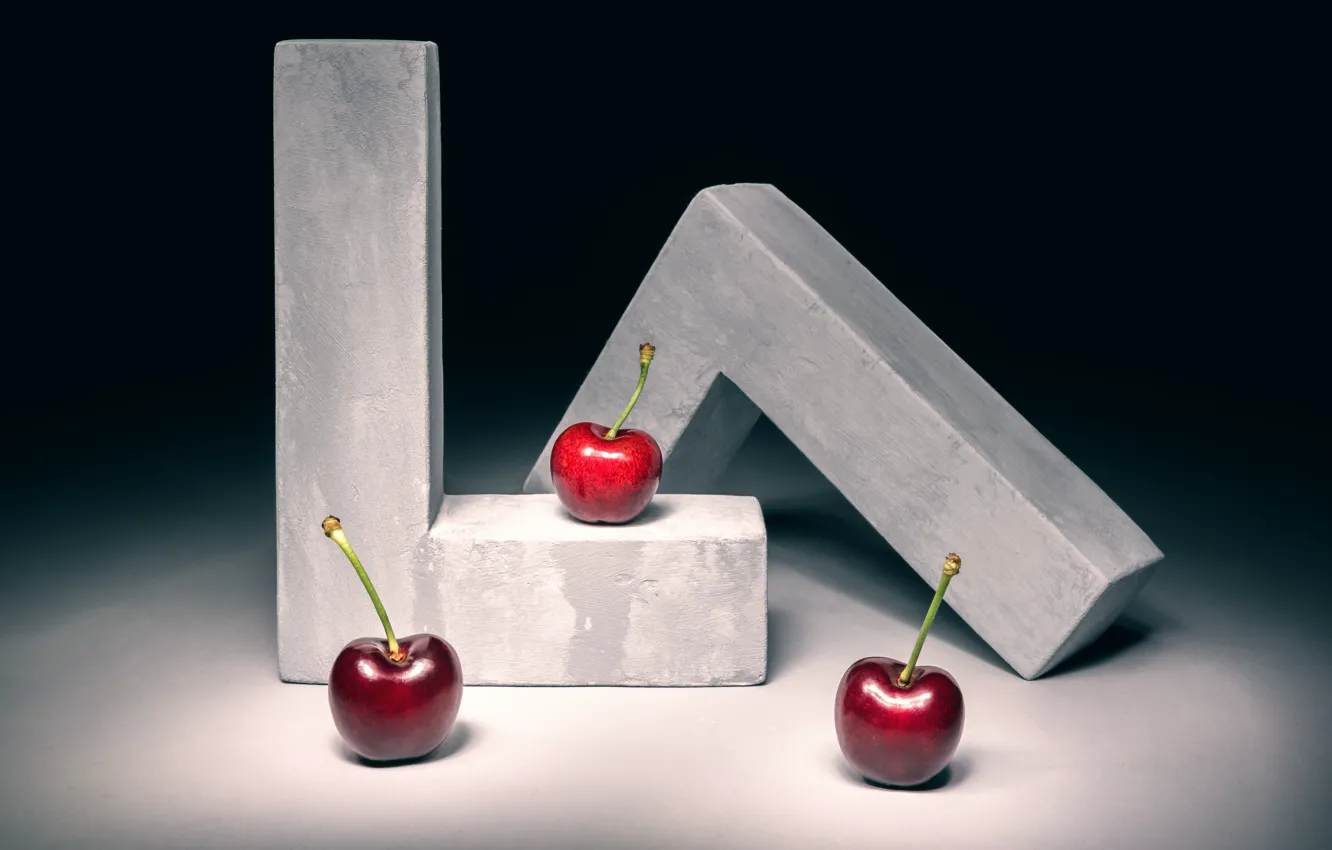 Photo wallpaper cherry, berries, figure, cherries