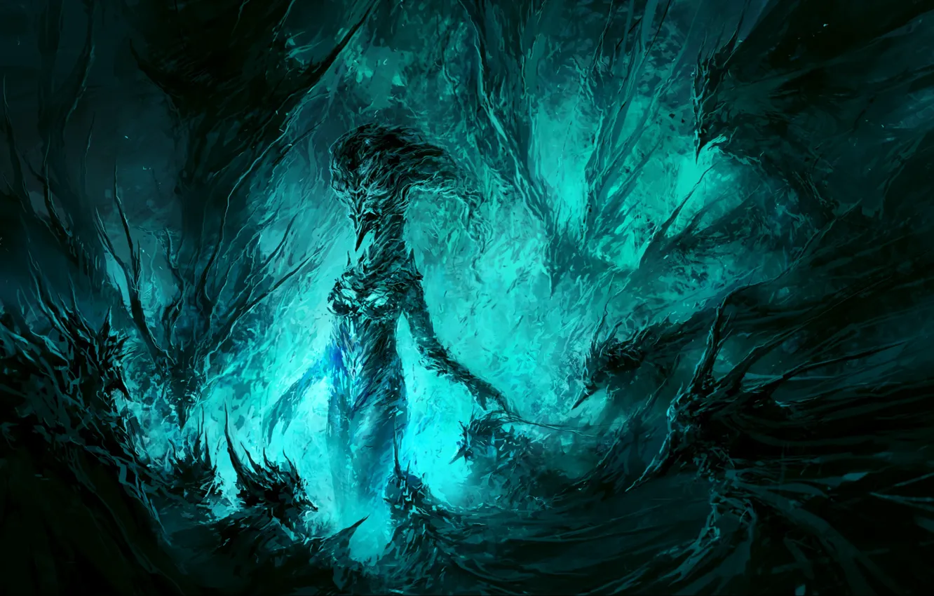 Photo wallpaper mystic, the demon, Raven, imagination, ChrisCold, Aqua
