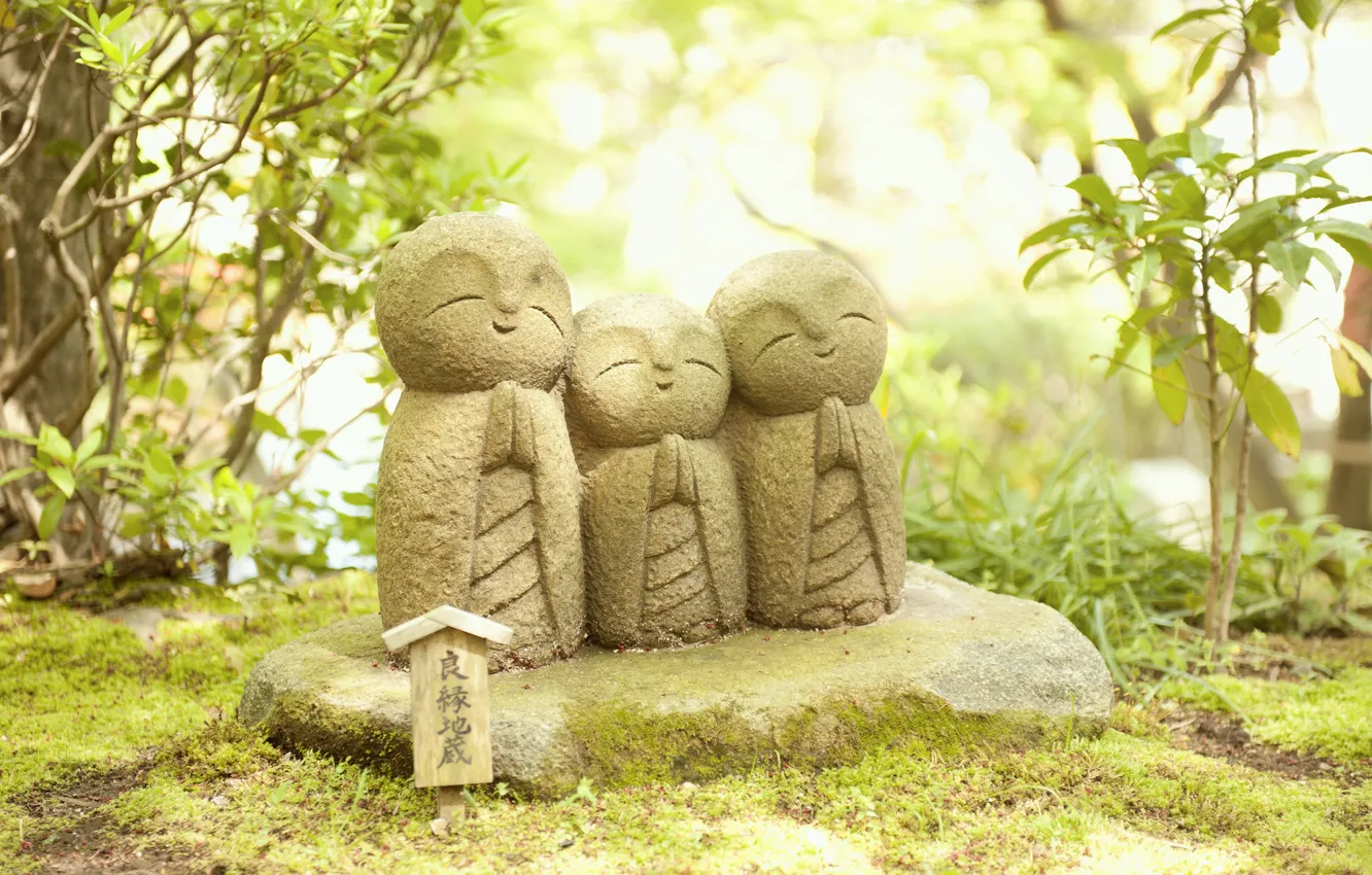 Photo wallpaper happiness, nature, creative, statue