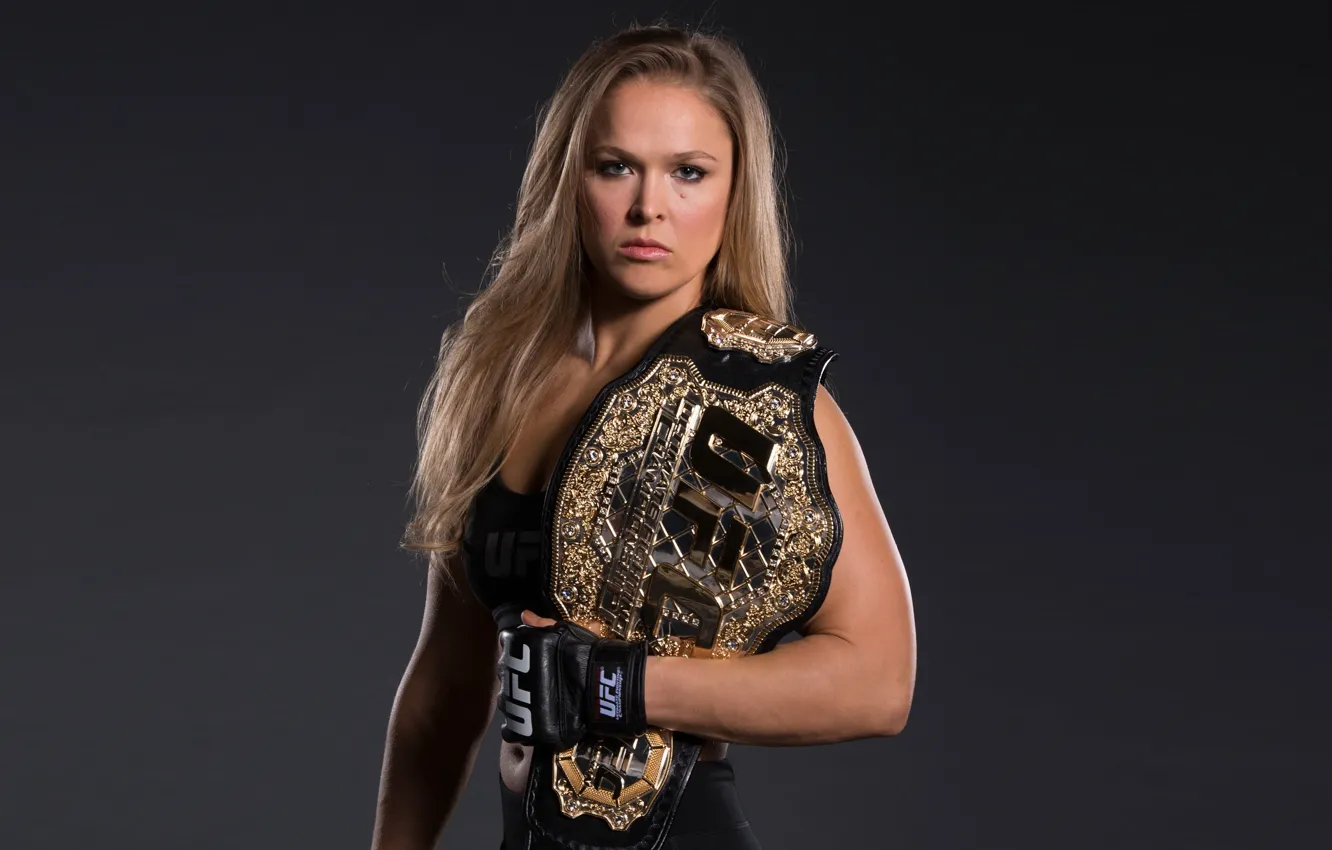 Photo wallpaper blonde, fighter, fighter, champion, mma, ufc, mixed martial arts, mixed martial arts
