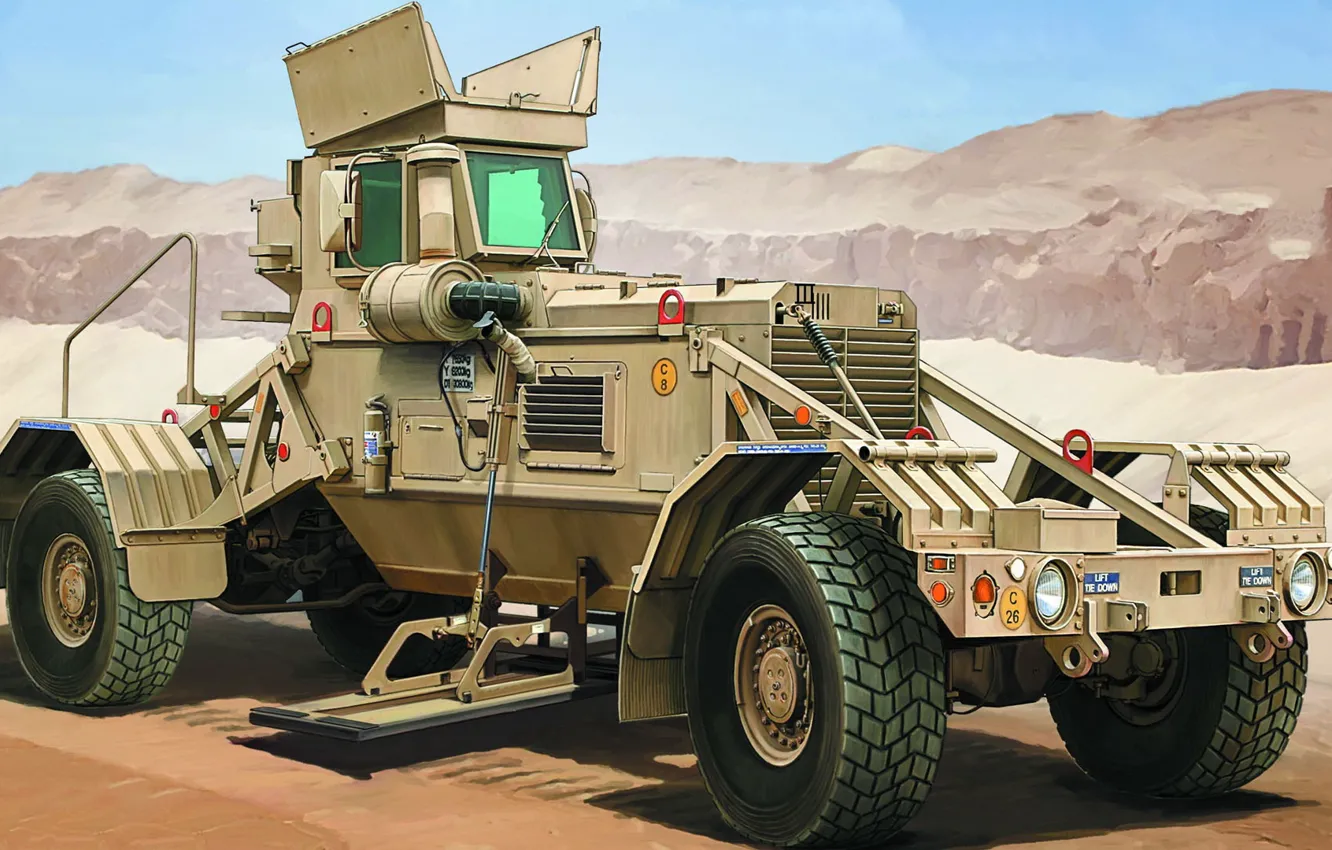 Photo wallpaper vehicle-mounted mine detection, VMMD, Husky Mk III