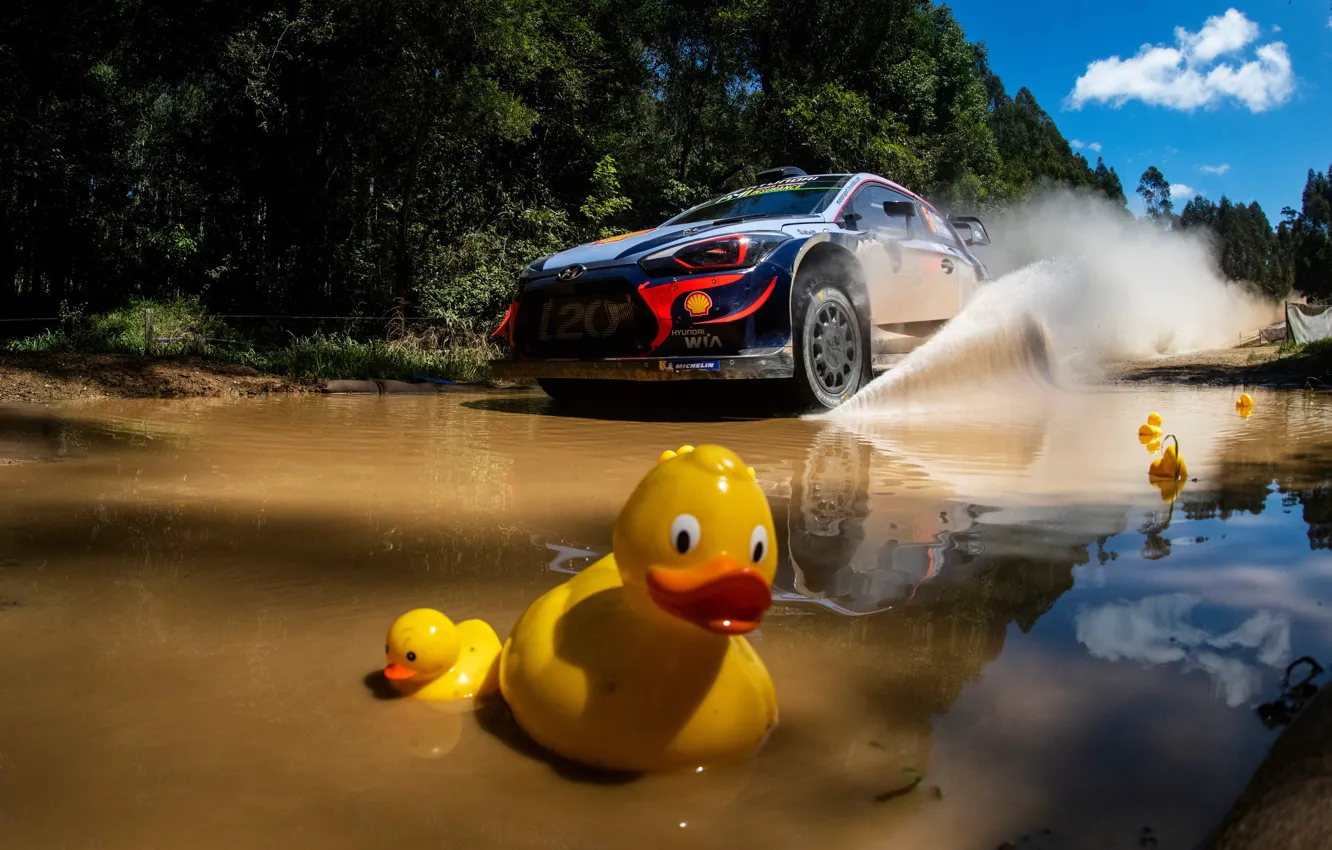 Photo wallpaper Australia, duck, Neville, Hyundai i20 WRC, wrc 2018