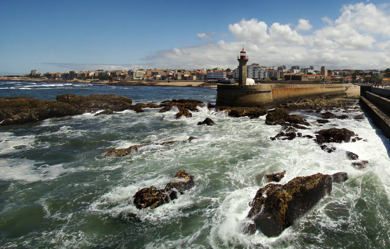 Photo wallpaper lighthouse, Portugal, Portugal, Porto, Porto