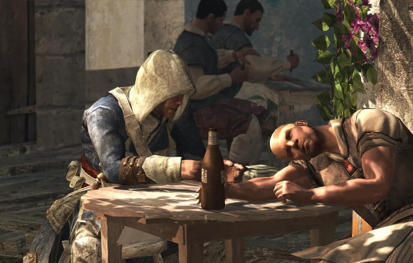 Photo wallpaper pirate, bar., Assasin Creed, Black Flag, Edward Kenway