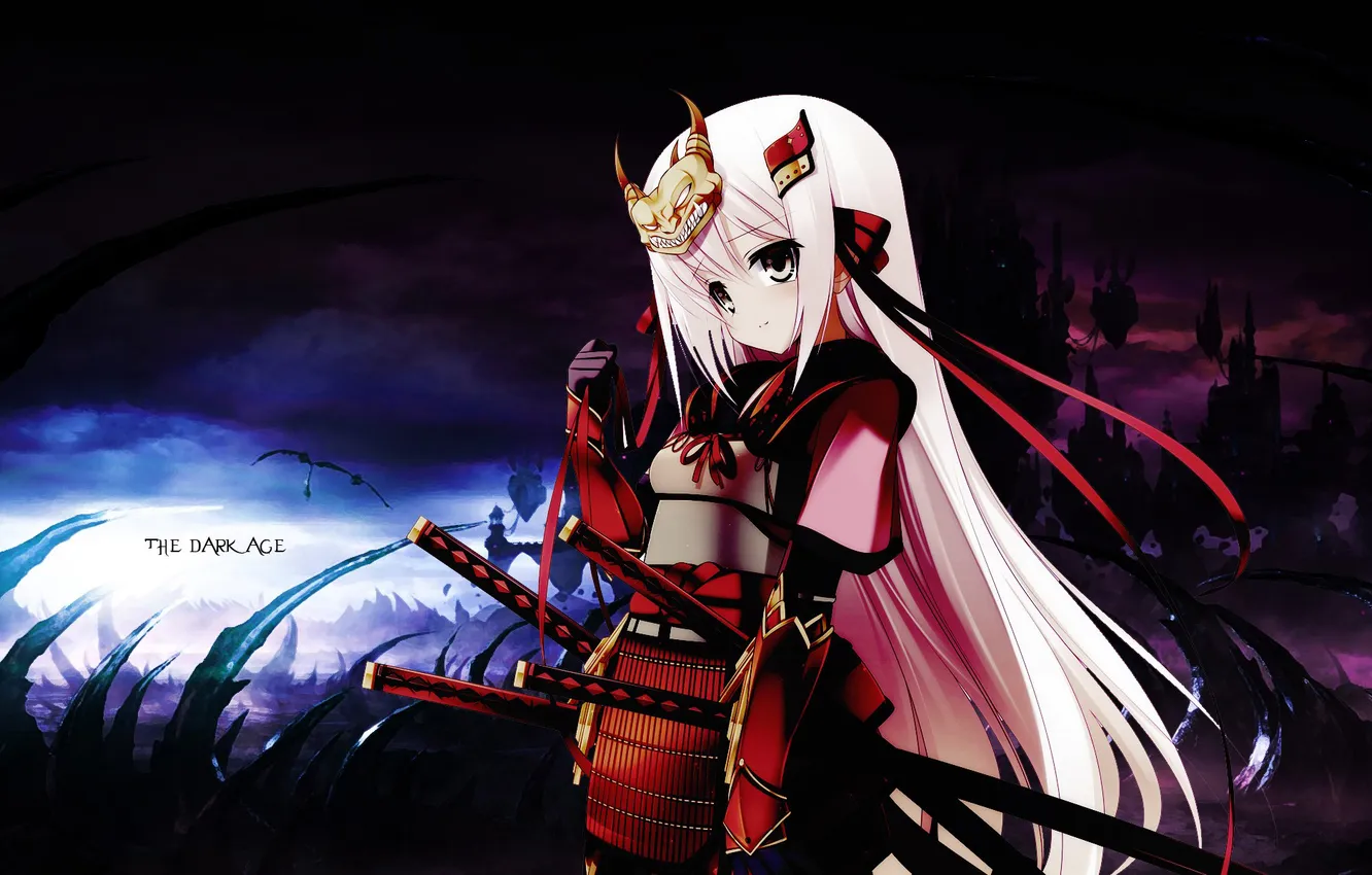 Photo wallpaper girl, anime, warrior, blonde, The Dark Age