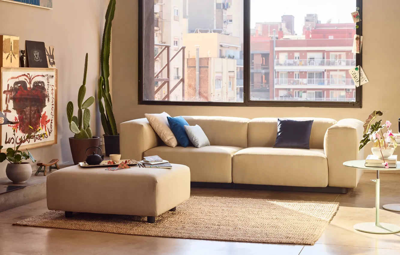 Photo wallpaper design, style, interior, sofa, living room