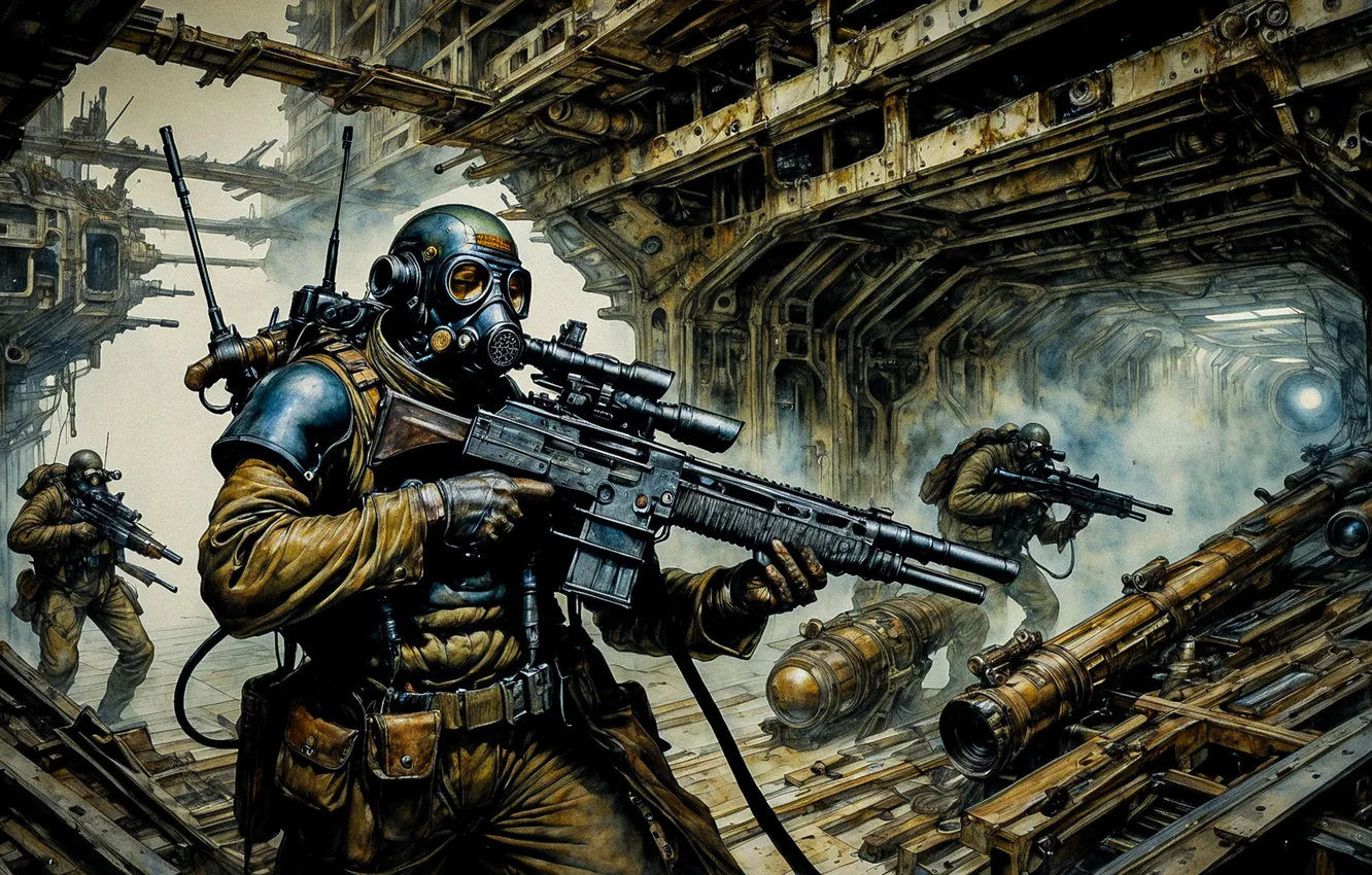 Photo wallpaper weapons, soldiers, rifle, equipment