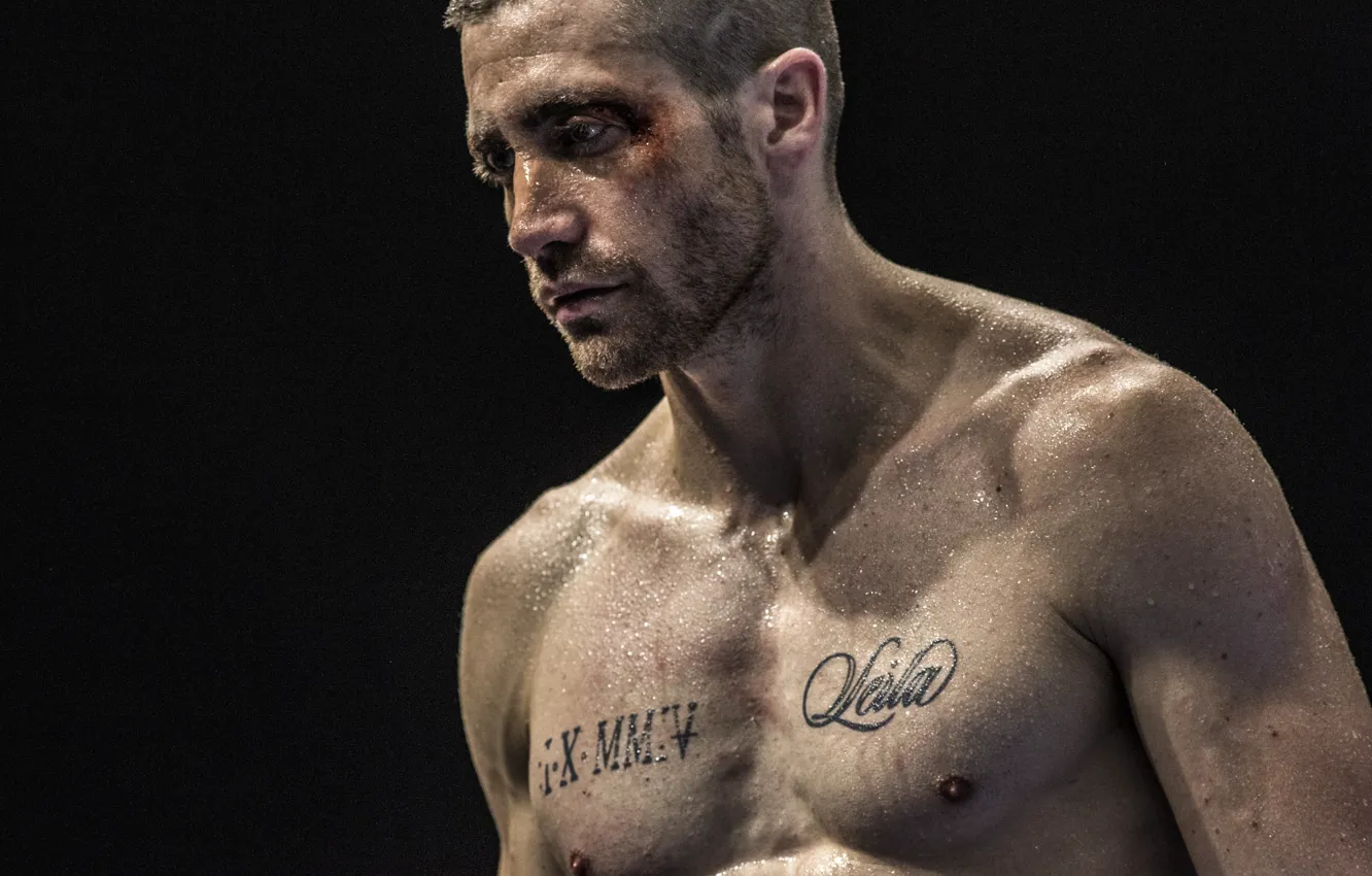 Photo wallpaper the film, sport, the ring, Thriller, action, drama, Jake Gyllenhaal, sweat