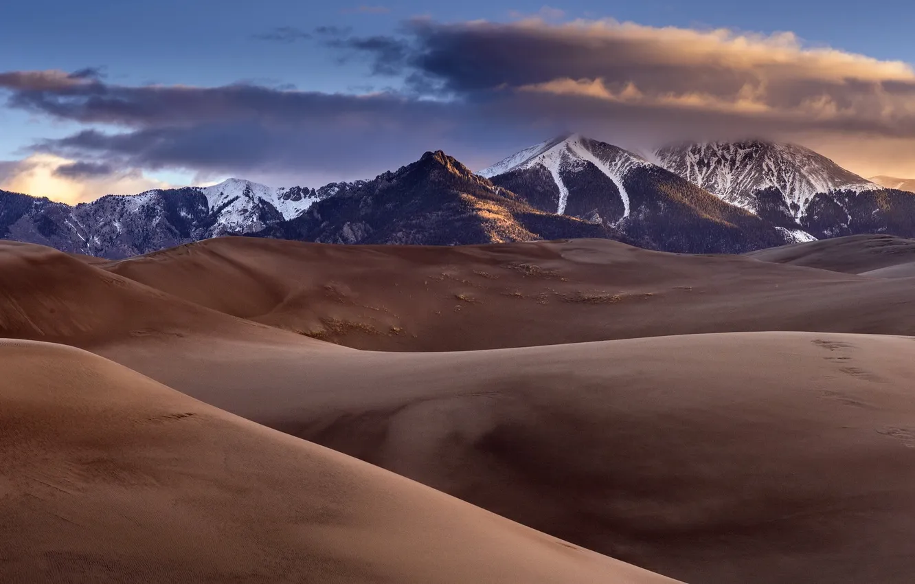 Photo wallpaper the sky, mountains, nature