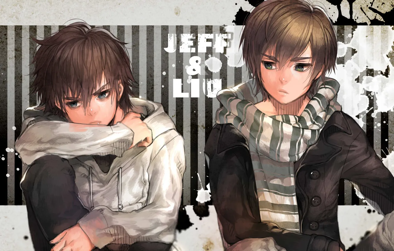 Photo wallpaper blue, guy, two, green eyes