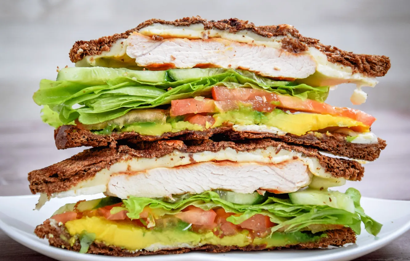 Photo wallpaper sandwich, vegetables, layers, Turkey