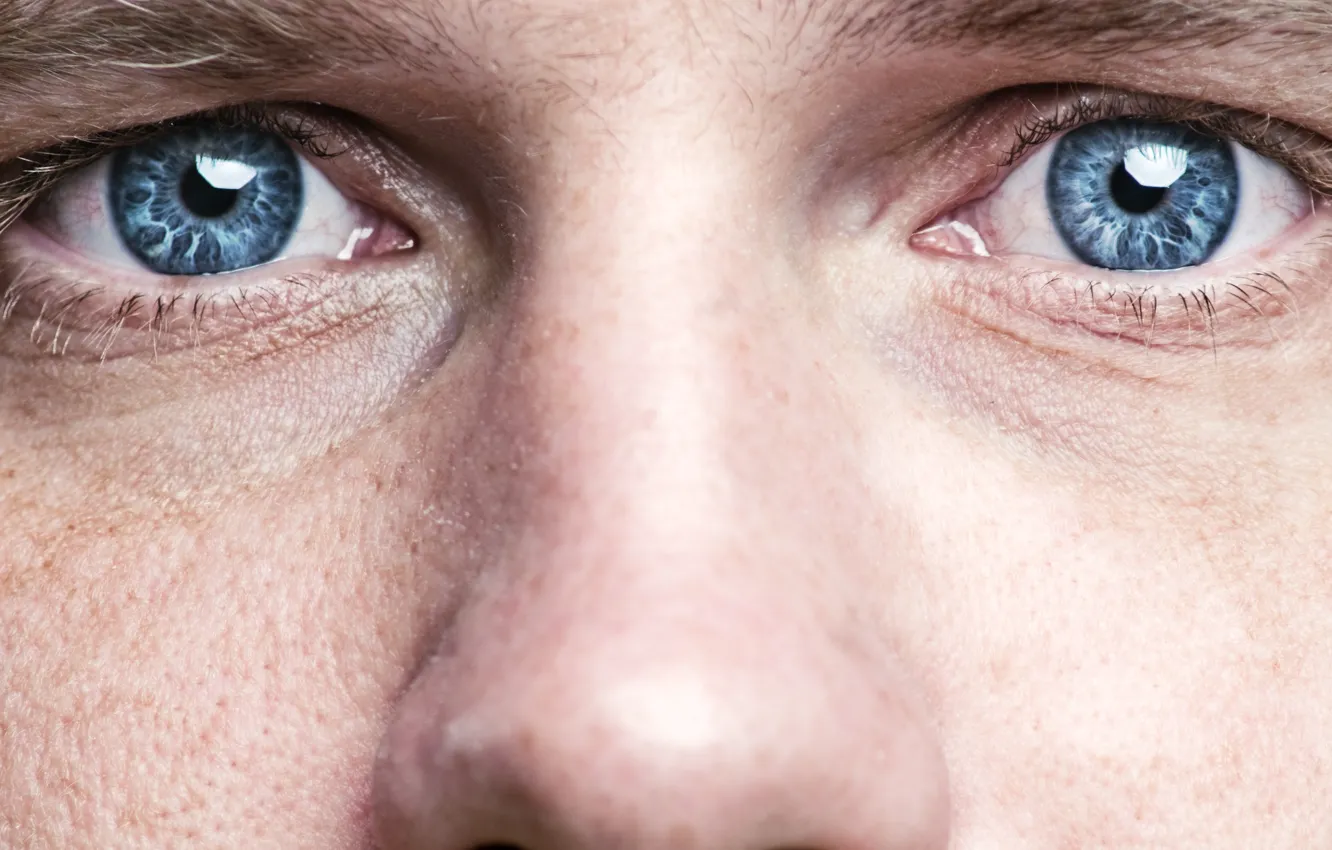 Photo wallpaper blue eyes, men, skin, nose